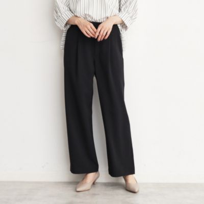 集英社HAPPY PLUS STORETHE SHOP TK（Women）（ザ ショップ ティーケー：レディース）/【美脚・細見え/セットUP可】ツイル＆シャンブレーワイドパンツ/洗える