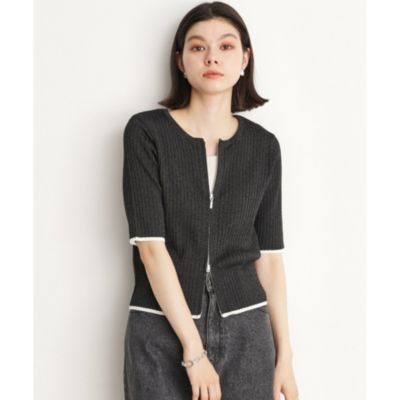 集英社HAPPY PLUS STORETHE SHOP TK（Women）（ザ ショップ ティーケー：レディース）/【毛玉になりにくい】Wジップリブプルオーバー/洗える