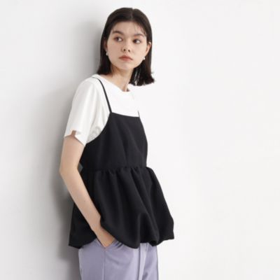 集英社HAPPY PLUS STORETHE SHOP TK（Women）（ザ ショップ ティーケー：レディース）/【ヒルナンデス！で紹介】【2点セット】バルーンキャミ×Tシャツ/洗える