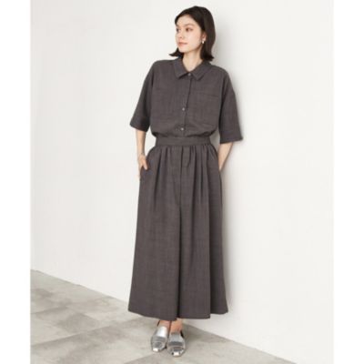 集英社HAPPY PLUS STORETHE SHOP TK（Women）（ザ ショップ ティーケー：レディース）/【ワンピ―ス風/スタイルUP】シャツ×パンツセットアップ/洗濯機OK