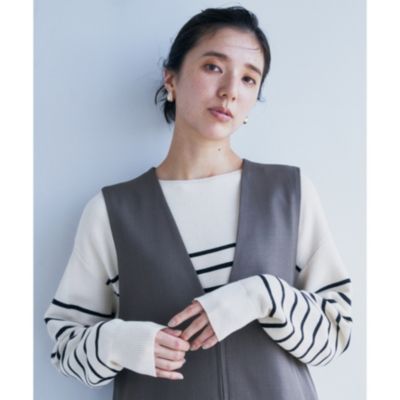 集英社HAPPY PLUS STORETHE SHOP TK（Women）（ザ ショップ ティーケー：レディース）/【体形カバー/毛玉になりにくい/蓄熱性】美人ガーターニット/洗える