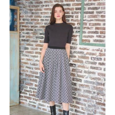 DRESSTERIOR(Ladies)(ドレステリア：レディース)の【上品/美シルエット】オーバーラップサークルコンビワンピース通販 |  集英社HAPPY PLUS STORE