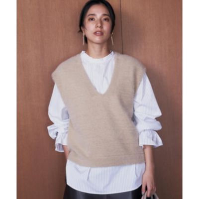 集英社HAPPY PLUS STORETHE SHOP TK（Women）（ザ ショップ ティーケー：レディース）/【2点セット】フェザーベスト＋シャツ/洗える