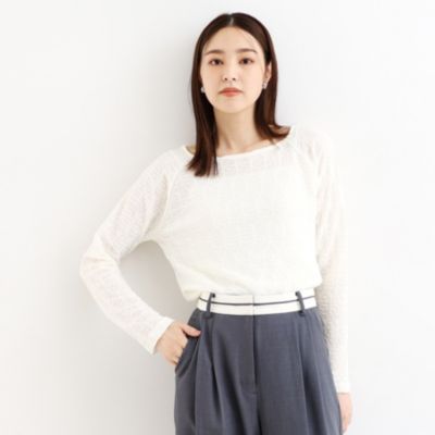 集英社HAPPY PLUS STORETHE SHOP TK（Women）（ザ ショップ ティーケー：レディース）/【上品な透け感】ウェーブプルオーバー/洗濯機OK