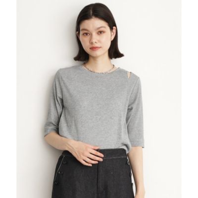 集英社HAPPY PLUS STORETHE SHOP TK（Women）（ザ ショップ ティーケー：レディース）/【腕周りカバー】５分袖スリットラメ/洗える