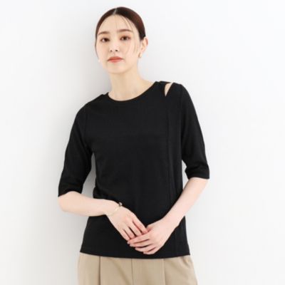 集英社HAPPY PLUS STORETHE SHOP TK（Women）（ザ ショップ ティーケー：レディース）/【腕周りカバー】５分袖スリットラメ/洗える