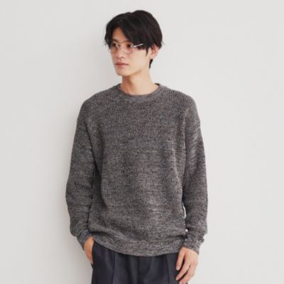 集英社HAPPY PLUS STORETHE SHOP TK（Men）（ザ ショップ ティーケー：メンズ）/畦編みニットプルオーバー リラックスシルエット