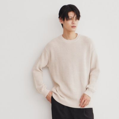 集英社HAPPY PLUS STORETHE SHOP TK（Men）（ザ ショップ ティーケー：メンズ）/畦編みニットプルオーバー リラックスシルエット