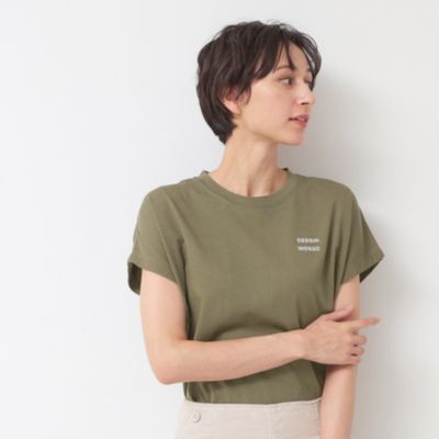 集英社HAPPY PLUS STOREDessin（Ladies）（デッサン：レディース）/フロッキープリントポイントロゴTシャツ（XS～L）