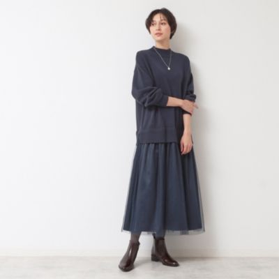 集英社HAPPY PLUS STOREDessin（Ladies）（デッサン：レディース）/【洗える】チュールスカートドッキングワンピース