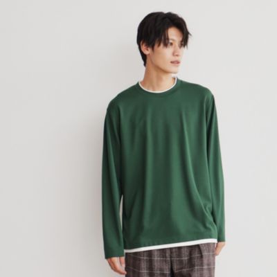 集英社HAPPY PLUS STORETHE SHOP TK（Men）（ザ ショップ ティーケー：メンズ）/ポンチフェイクレイヤード長袖Tシャツ