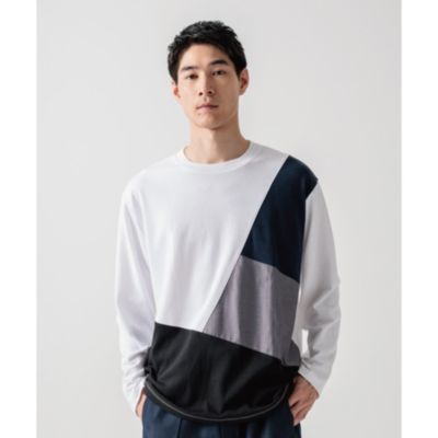 集英社HAPPY PLUS STORETHE SHOP TK（Men）（ザ ショップ ティーケー：メンズ）/異素材ブロッキングTシャツ