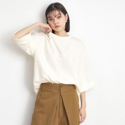 集英社HAPPY PLUS STORETHE SHOP TK（Women）（ザ ショップ ティーケー：レディース）/パール付きプルオーバー【洗える】