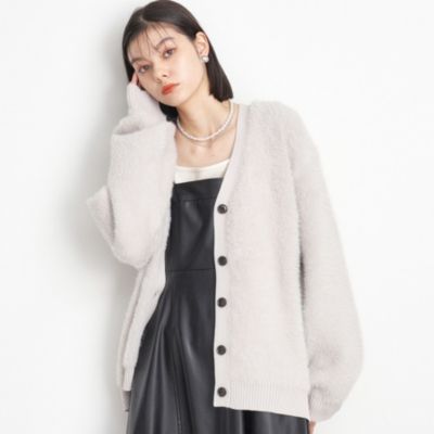 集英社HAPPY PLUS STORETHE SHOP TK（Women）（ザ ショップ ティーケー：レディース）/【ライトアウター】フェザーVネックカーディガン/洗える