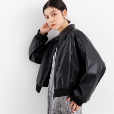 集英社HAPPY PLUS STORETHE SHOP TK（Women）（ザ ショップ ティーケー：レディース）/【ヒルナンデス！で紹介】合皮リブブルゾン /環境に優しい