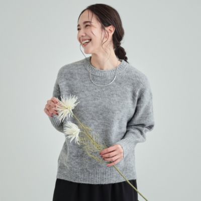 集英社HAPPY PLUS STORESHOO・LA・RUE/DRESKIP（シューラルー）/大人フェミニン ふわふわ畦編み ゆるニット