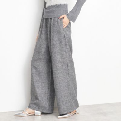 集英社HAPPY PLUS STORETHE SHOP TK（Women）（ザ ショップ ティーケー：レディース）/【すっきりシルエット】グレンチェックワイドパンツ/洗える