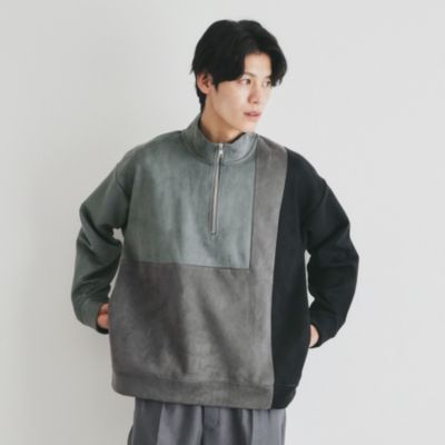 集英社HAPPY PLUS STORETHE SHOP TK（Men）（ザ ショップ ティーケー：メンズ）/スウェードライクハーフジッププルオーバー