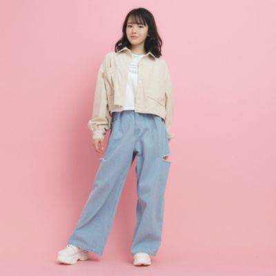 集英社HAPPY PLUS STOREPINK-latte（ピンクラテ）/【カラー追加/セットアイテム】ショート丈シャツブルゾン