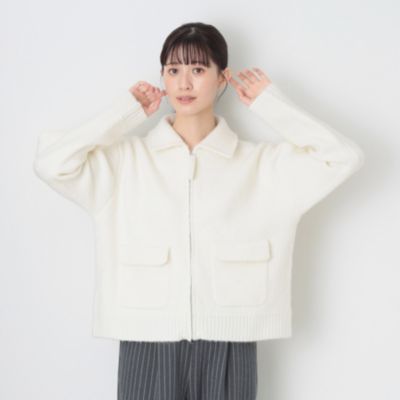 集英社HAPPY PLUS STOREDessin（Ladies）（デッサン：レディース）/【洗える】ダブルフェイスジップアップカーデ