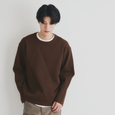 集英社HAPPY PLUS STORETHE SHOP TK（Men）（ザ ショップ ティーケー：メンズ）/【クルーネックニット＋ロンTセットアイテム】ダイヤパネルアンサンブル