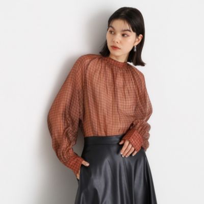 集英社HAPPY PLUS STORETHE SHOP TK（Women）（ザ ショップ ティーケー：レディース）/シアーチェックプリントブラウス