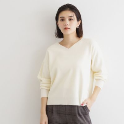 集英社HAPPY PLUS STORETHE SHOP TK（Women）（ザ ショップ ティーケー：レディース）/【静電防止】総針Vネックニット