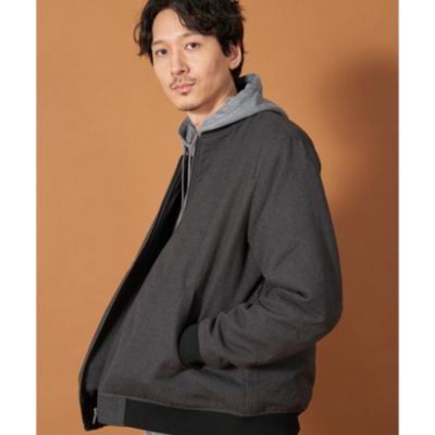 集英社HAPPY PLUS STORETHE SHOP TK（Men）（ザ ショップ ティーケー：メンズ）/シャークスキン薄中綿リブブルゾン