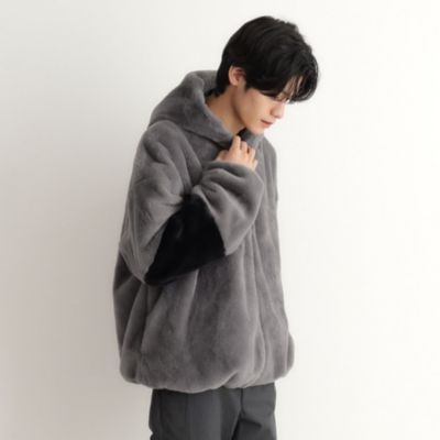 集英社HAPPY PLUS STORETHE SHOP TK（Men）（ザ ショップ ティーケー：メンズ）/フードフェイクファーブルゾン ユニセックス