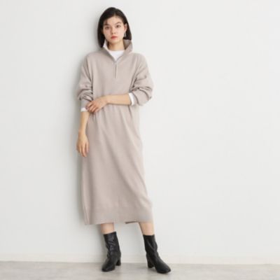 集英社HAPPY PLUS STORETHE SHOP TK（Women）（ザ ショップ ティーケー：レディース）/【毛玉になりにくい/静電気防止】ハーフジップワンピース/洗える