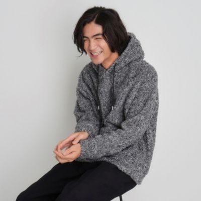 集英社HAPPY PLUS STORETHE SHOP TK（Men）（ザ ショップ ティーケー：メンズ）/ボアフリースプルオーバーパーカー