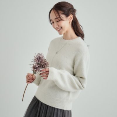 集英社HAPPY PLUS STORESHOO・LA・RUE/DRESKIP（シューラルー）/【高レビュー/S-LL】上品にキラリと華やぐ スパンコール フェザーニット