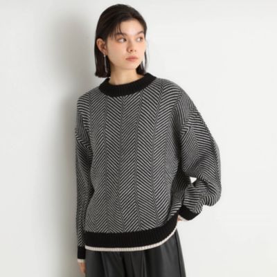 集英社HAPPY PLUS STORETHE SHOP TK（Women）（ザ ショップ ティーケー：レディース）/ラメヘリンボーンニット【洗濯機OK】