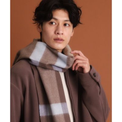 集英社HAPPY PLUS STORETHE SHOP TK（Men）（ザ ショップ ティーケー：メンズ）/ウールブロックチェックシングルマフラー ユニセックス