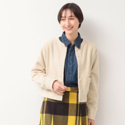 集英社HAPPY PLUS STOREDessin（Ladies）（デッサン：レディース）/【洗える】フリースクルーネックカーディガン