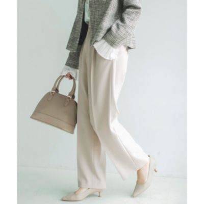 集英社HAPPY PLUS STORETHE SHOP TK（Women）（ザ ショップ ティーケー：レディース）/【汚れ防止／シワになりにくい／セレモニー／通勤】ダブルクロスワイドパンツ／洗える／サスティナブル