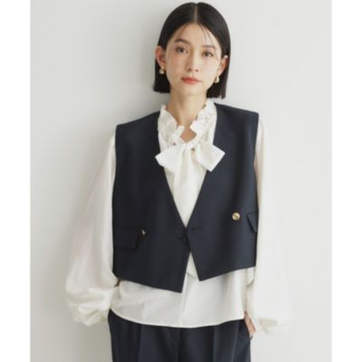 集英社HAPPY PLUS STORETHE SHOP TK（Women）（ザ ショップ ティーケー：レディース）/【ONOFF活躍/セレモニー/通勤】ギャザーリボンタイブラウス/洗える