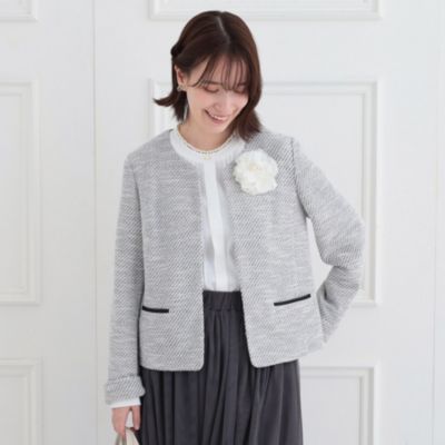 集英社HAPPY PLUS STORESHOO・LA・RUE（シューラルー）/【軽くて柔らかくて着心地良くて洗える】カットツイードジャケット