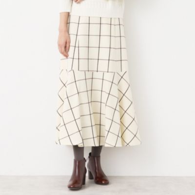 集英社HAPPY PLUS STOREDessin（Ladies）（デッサン：レディース）/【後ろゴム・洗える】起毛チェック柄切り替えフレアスカート（XS～L）