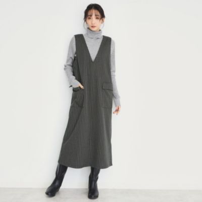 集英社HAPPY PLUS STORETHE SHOP TK（Women）（ザ ショップ ティーケー：レディース）/アソート柄Vネックジャンスカ/洗える