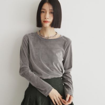 集英社HAPPY PLUS STORETHE SHOP TK（Women）（ザ ショップ ティーケー：レディース）/クラッシュベロア長袖【洗える】