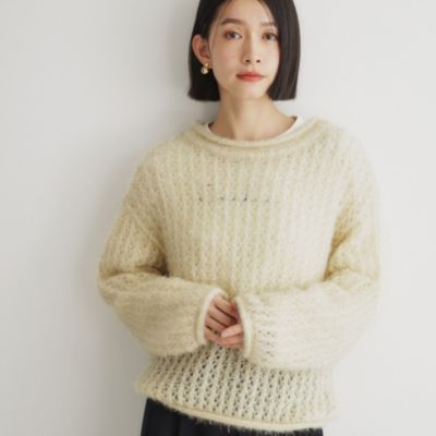 集英社HAPPY PLUS STORETHE SHOP TK（Women）（ザ ショップ ティーケー：レディース）/【毛玉になりにくい】ラメメッシュニット/洗える