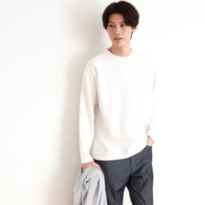 集英社HAPPY PLUS STORETHE SHOP TK（Men）（ザ ショップ ティーケー：メンズ）/リンクスジャカード長袖Tシャツ ON／OFF兼用