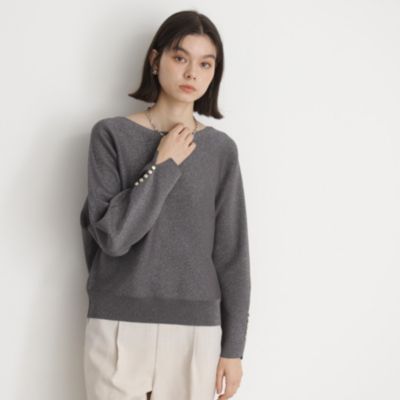 集英社HAPPY PLUS STORETHE SHOP TK（Women）（ザ ショップ ティーケー：レディース）/総針ドルマン袖口釦ニット