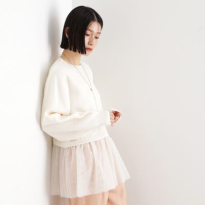 集英社HAPPY PLUS STORETHE SHOP TK（Women）（ザ ショップ ティーケー：レディース）/裾チュールプルオーバー【洗える】