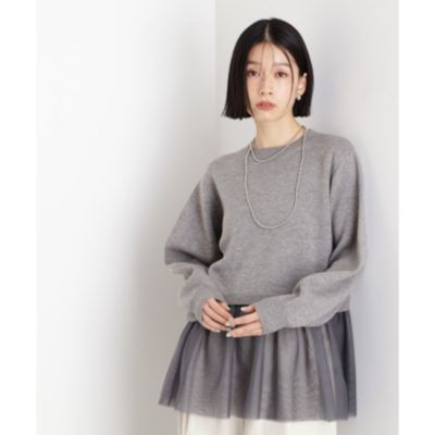 集英社HAPPY PLUS STORETHE SHOP TK（Women）（ザ ショップ ティーケー：レディース）/裾チュールプルオーバー【洗える】