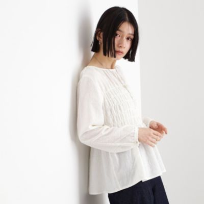 集英社HAPPY PLUS STORETHE SHOP TK（Women）（ザ ショップ ティーケー：レディース）/ぽこぽこシャーリングブラウス【洗濯機OK】