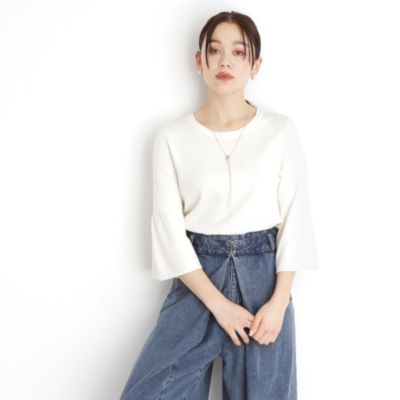 集英社HAPPY PLUS STORETHE SHOP TK（Women）（ザ ショップ ティーケー：レディース）/【サスティナブル】エコベロフレア袖ニット