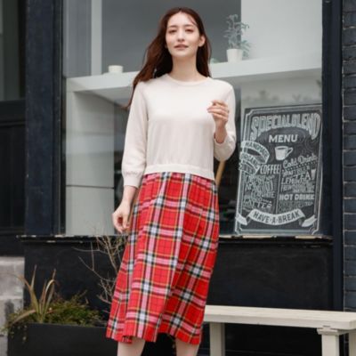 Mackintosh Philosophy マッキントッシュ フィロソフィー のタータンチェックコンビニットワンピース通販 Leeマルシェ