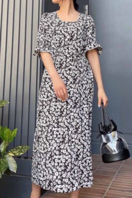 Free S Mart フリーズマート のフラワープリント半袖ガウンワンピース